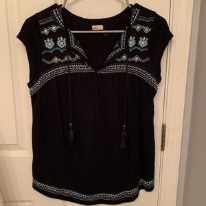 Black Hollister Shirt with Cute Embroidery